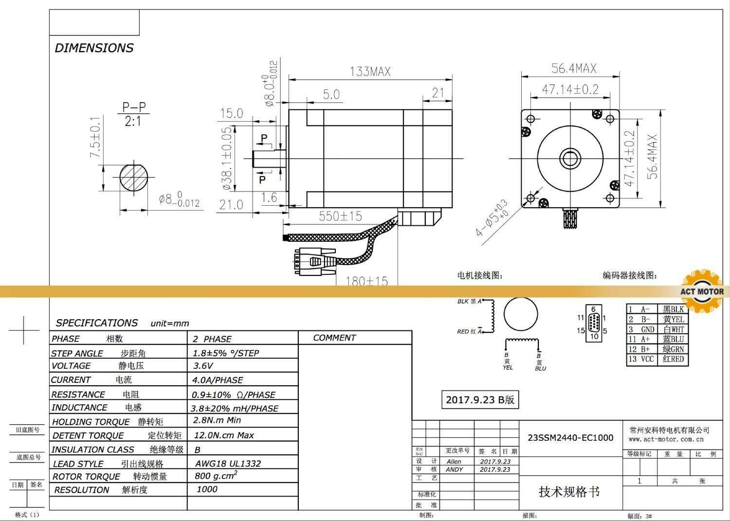 ACT Motor NEMA 23 Closed Loop Schrittmotor 2.8Nm