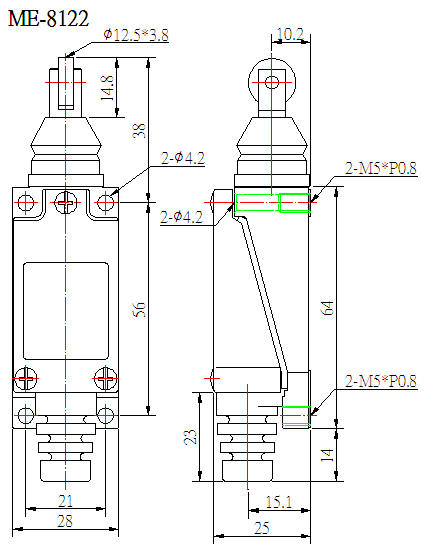 ME-8122 vertikaler Rollenschalter