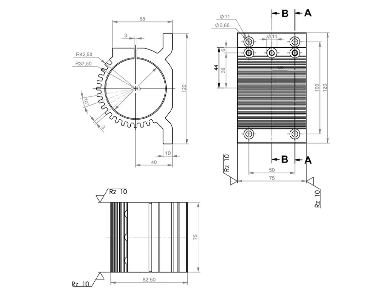 ZEETEQ Spindelhalterung 65mm mit Kühlfinnen